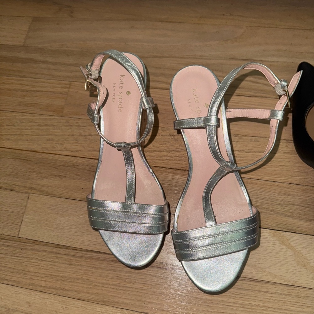 Kate Spade Metallic Silver Sandals